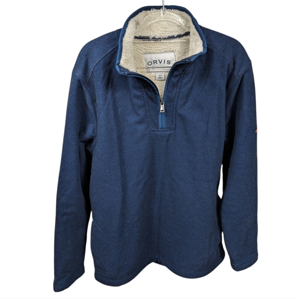 Orvis Men's Fleece Lined Quarter 1/4 Zip Pullover Sweater Sz M